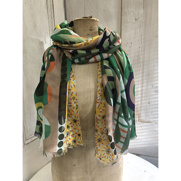 green pattern scarf