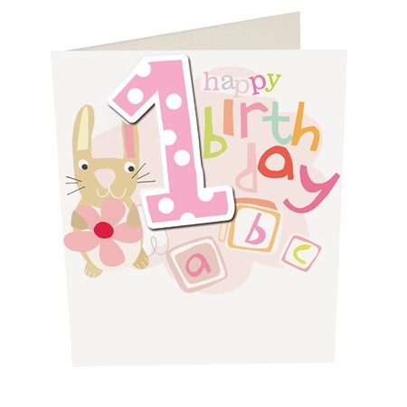 Caroline Gardner Happy Birthday Girl Age 1 Birthday Card
