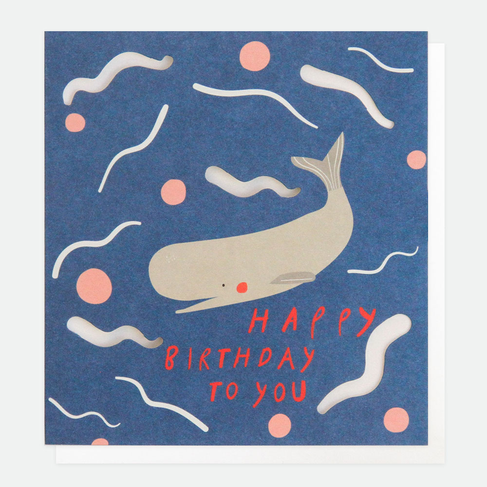 Whale Happy Birthday Card Caroline Gardner Cut011