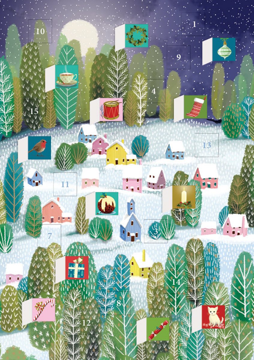 ACC070 000FR Roger La Borde Christmas Advent Calendar Greeting Card Jane Newland